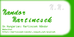 nandor martincsek business card